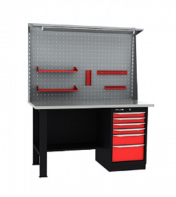 На сайте Трейдимпорт можно недорого купить Верстак промышленный однотумбовый ATLAS CT1500Z-L-B411-Р2L. 